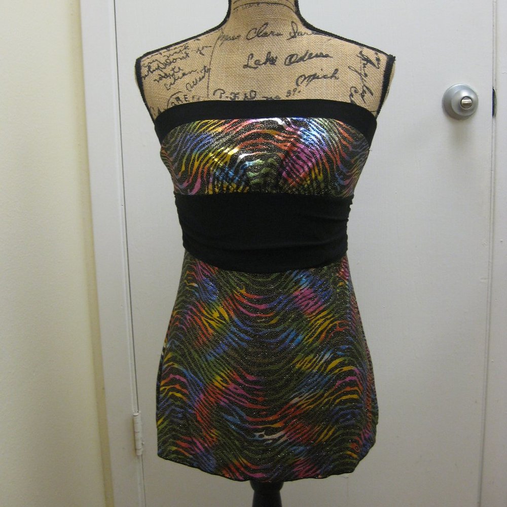 NWT Mandee zebra strapless tube tank top S small